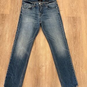 7 For All Mankind Mens Jeans 33x32 Blue Slimmy Straight Leg Faded